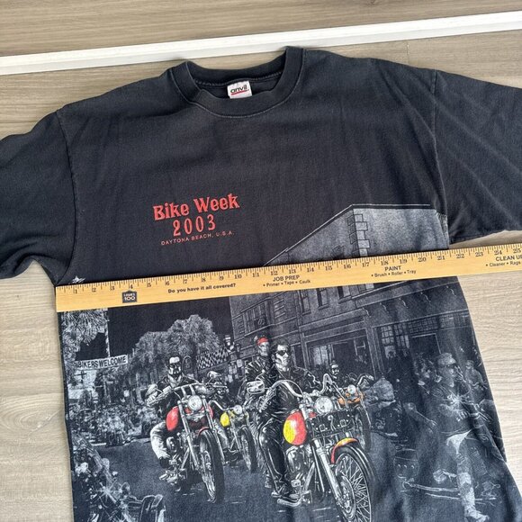 Vintage Bike Week 2003 Daytona Beach Anvil Shirt Mens XL Made in USA - Picture 7 of 11